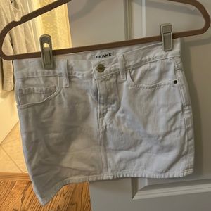Frame white denim skirt
